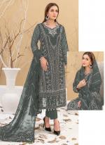 Faux Georgette Green Festival Wear Embroidery Work Pakistani Suit